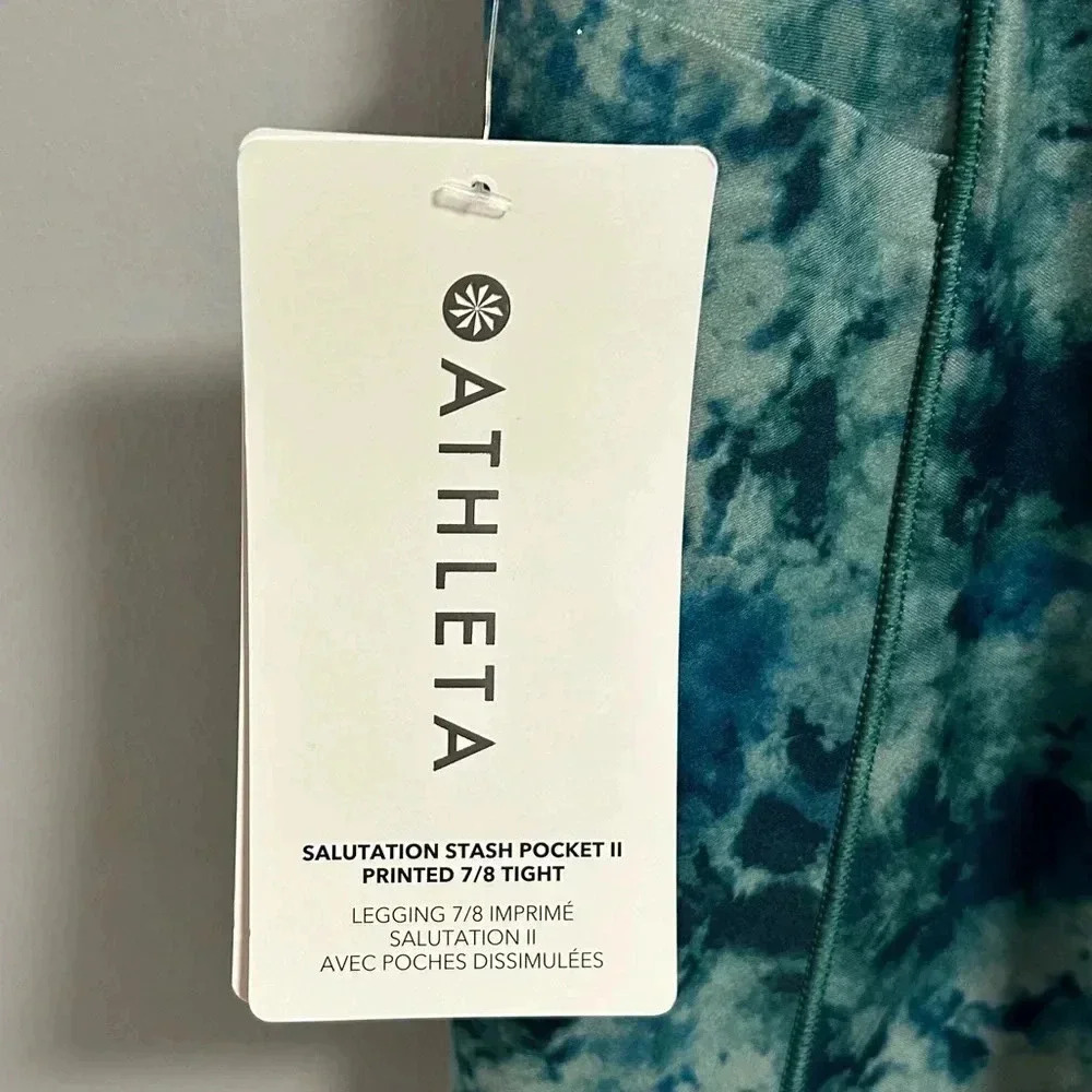 Athleta Salutation Stash Pocket Printed 7/8 Tight - Picture 3 of 9
